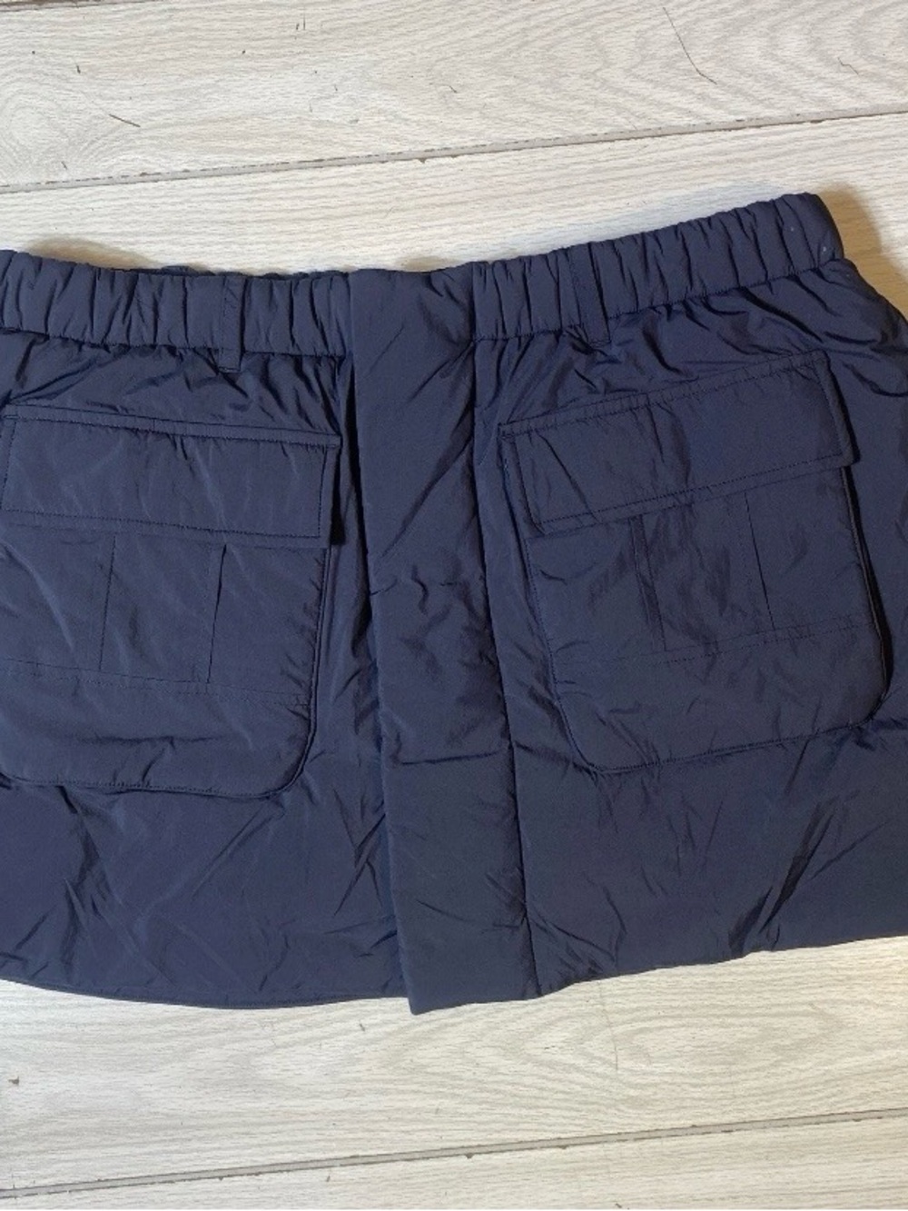 KBB by Kahlana Puffer Cargo Skort Women’s XL Navy Blue Elastic Waist Mini Nwot!